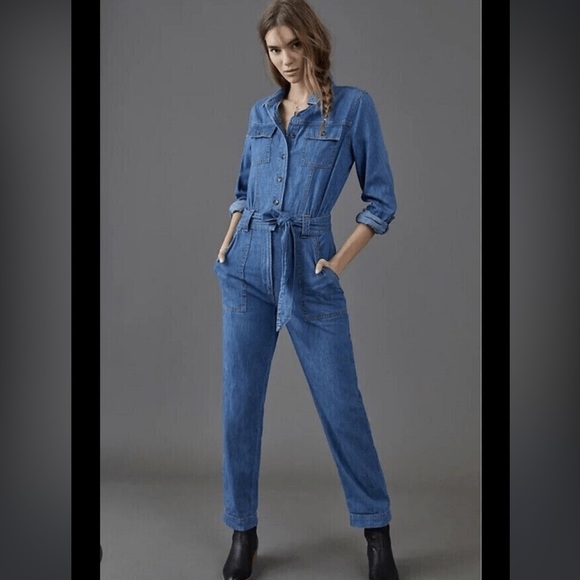 Pilcro and the Letterpress Blue Denim Jumpsuit - Picture 1 of 11